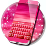 pink keyboard hearts glow android application logo